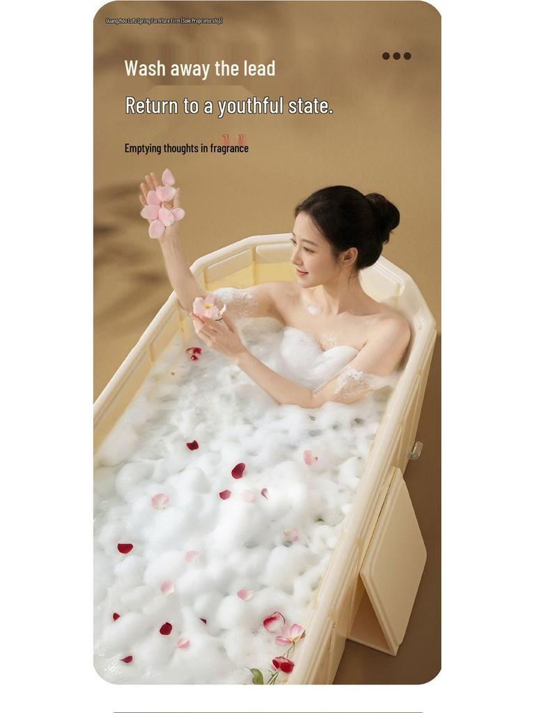Foldable Full Body Soak Tub for Adults – Double Person Bath & Shower Bathtub
