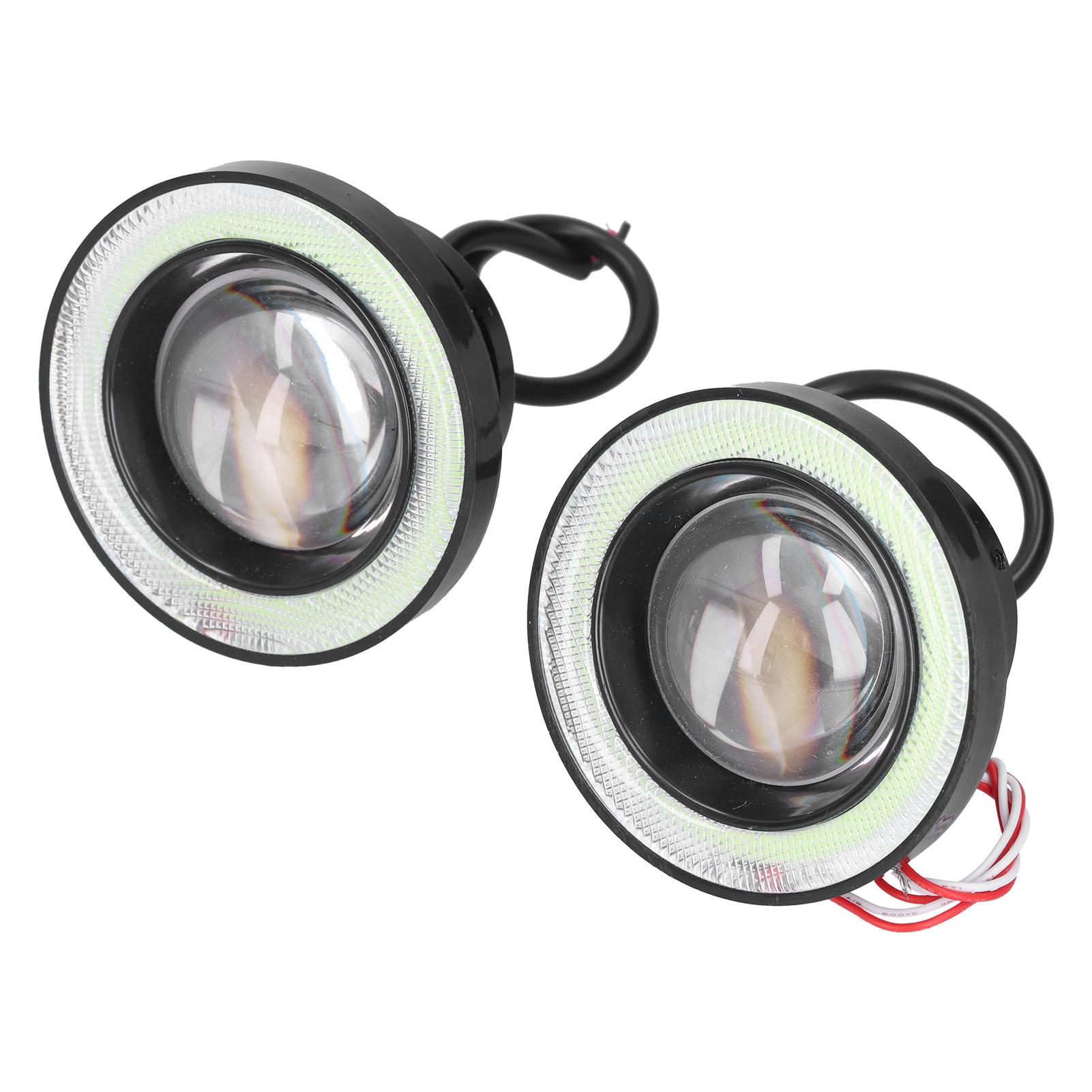 

2pcs 3.5in Car LED Fog Light Bulb 30W IP65 Angel Eyes High Brightness Outer Ring Blue 12V Universal