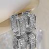 925 Sterling Silver Round Zircon Hoop Earrings For Women Simple Geometric Circle Earrings Party Wedding Jewelry Gifts