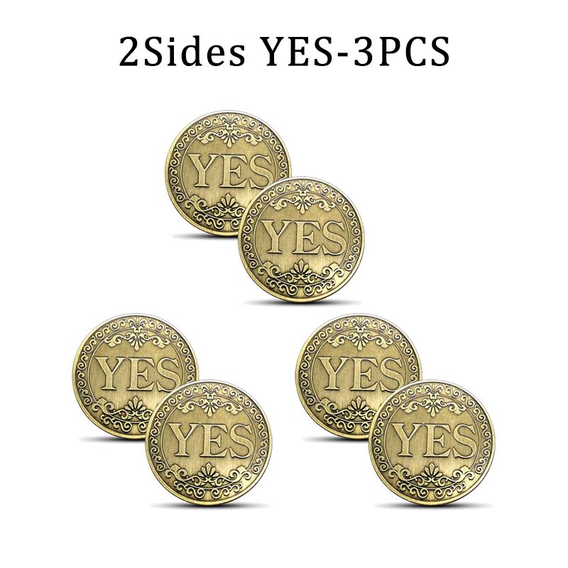 TAK NIE Decyzje Monety Magiczne Kolekcje Monet Powodzenia Vintage Antyczny Brąz Życzenie Szczęśliwa Moneta Monety USA Pamiątkowe Złote Monety