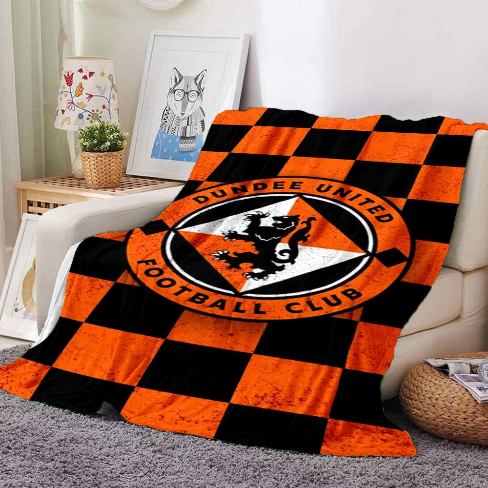 Dundee United FC Print Flannel Blanket High Quality Warm Comfortable Cover for All Seasons Perfect for Gifts Home Decor