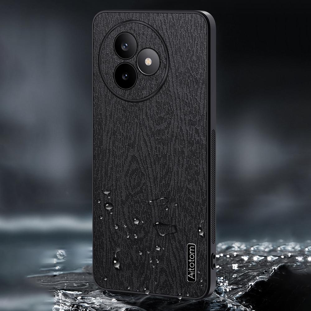 For Xiaomi Redmi K80 Ultra 5G Case Wood Texture PU Leather Coated PC TPU Phone Cover