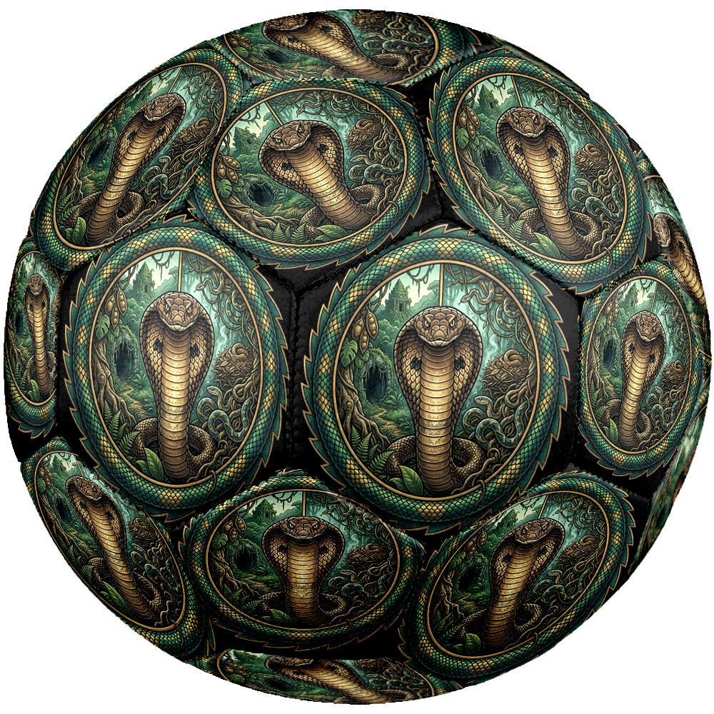 Snake Kingdom Emblem Round Football Size 5 Adult Ball Suitable for Training Matches and Outdoor Team.