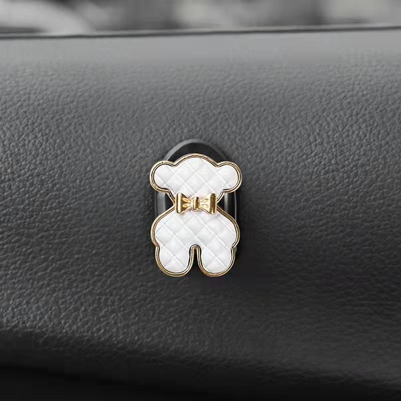 Mini Hook In The Car Center Console Seat Back Camellia, Bear, Multi-functional Storage ABS Data Cable Small Hook Auto