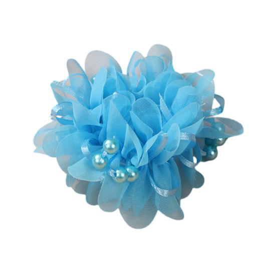 Elástico de Cabelo Cor Vibrante Decoração de Pérolas Artificiais Faixa de Cabelo Infantil Performance de Palco Alto