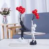 Resin Crafts Banksy Sculpture Love Flying Balloon Girl Figurine Creative   Wine Cabinet