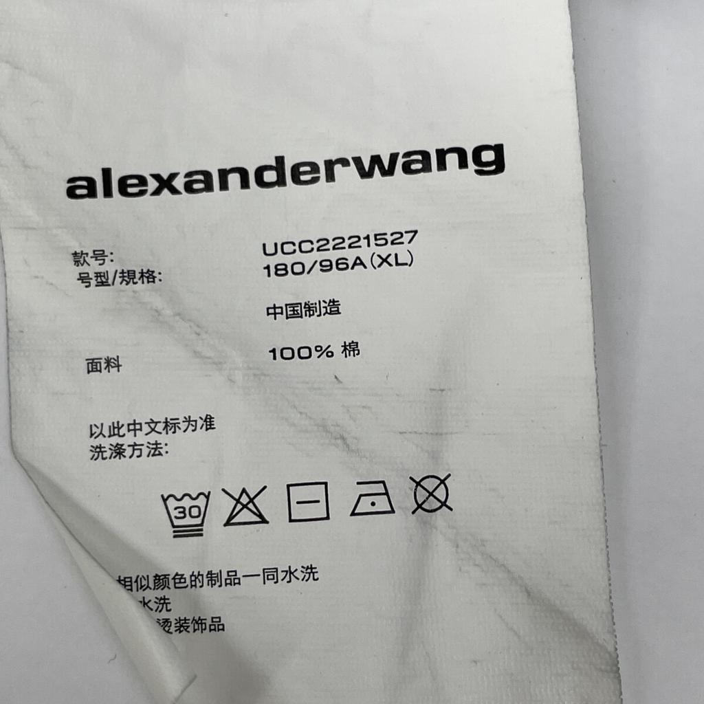 Alexander Wang [Domestically Authorized] UCC2221527 Logo Print Washed Short Sleeve T-Shirt/ Tops XL blackUsed