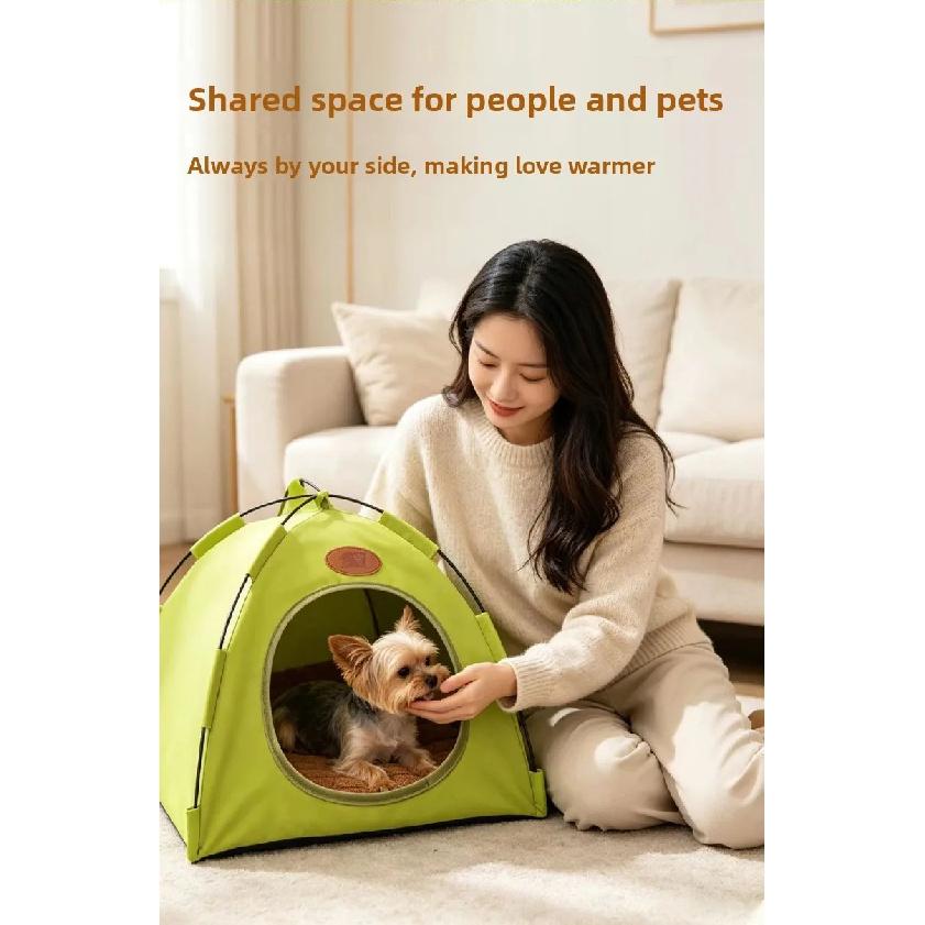 Foldable Pet Cat Tent Suitable All Four Seasons Closed Design Breathable Cat House Waterproof Stable Pet Kennel Outdoor Camping