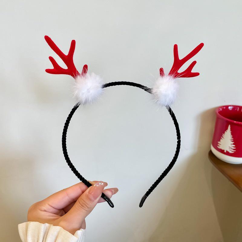 2025 Red Antler Headband Women's Christmas Hair Clip Mori Style Reindeer Hat Accessory
