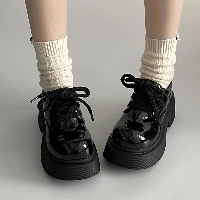 Fashion Women's Thick Sole Single Shoes Autumn New Round Head Front Strap Thick Sole Anti-slip Wear-resistant Low-top Shoes