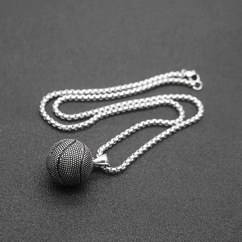Basketball Shape Pendant Necklace Sports Style For Men Necklace