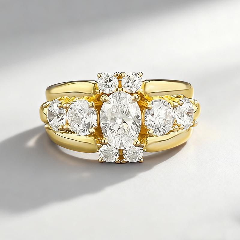

Xiancan Jewelry 2025 S925 Silver 5x7 Oval Dove-Egg One-Carat Ring with Lavish Inlay and Heavy Craftsmanship. Size 8