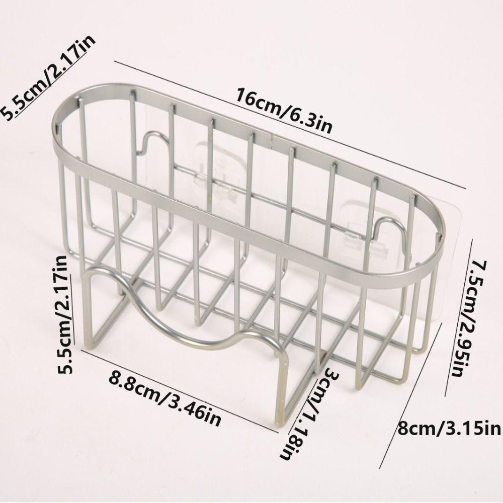 Rustproof Stainless Steel Sponge Holder Hollowed Sink Sponge Stand Countertop