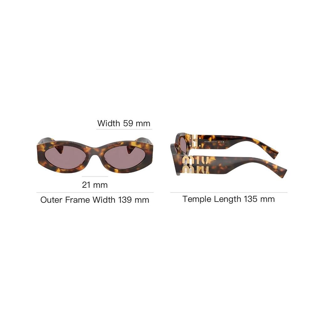MIU MIU Logo Irregular Shape Sunglasses Men Sunglasses Tortoise 116415984