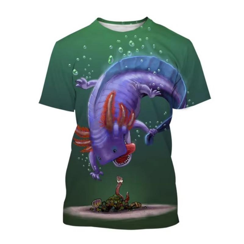 Pánská ležérní móda Streetwear Trička Kreslené zvíře 3D potisk Nadměrné tričko Harajuku Trička Topy Oblečení