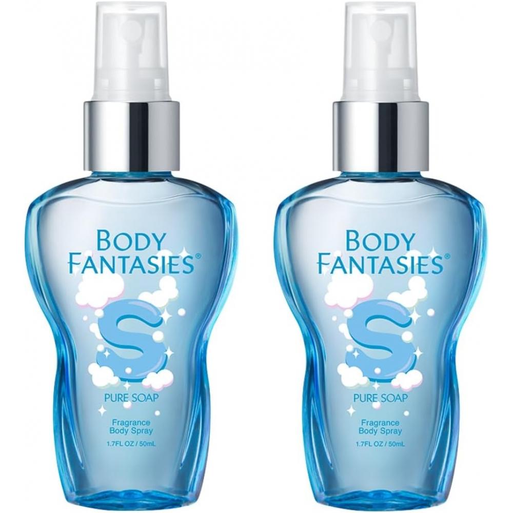 Body Fantasies Body Fantasy Body Spray Pure Soap Soap Fragrance 50ml Set Of 2 Body Mist Pure Soap