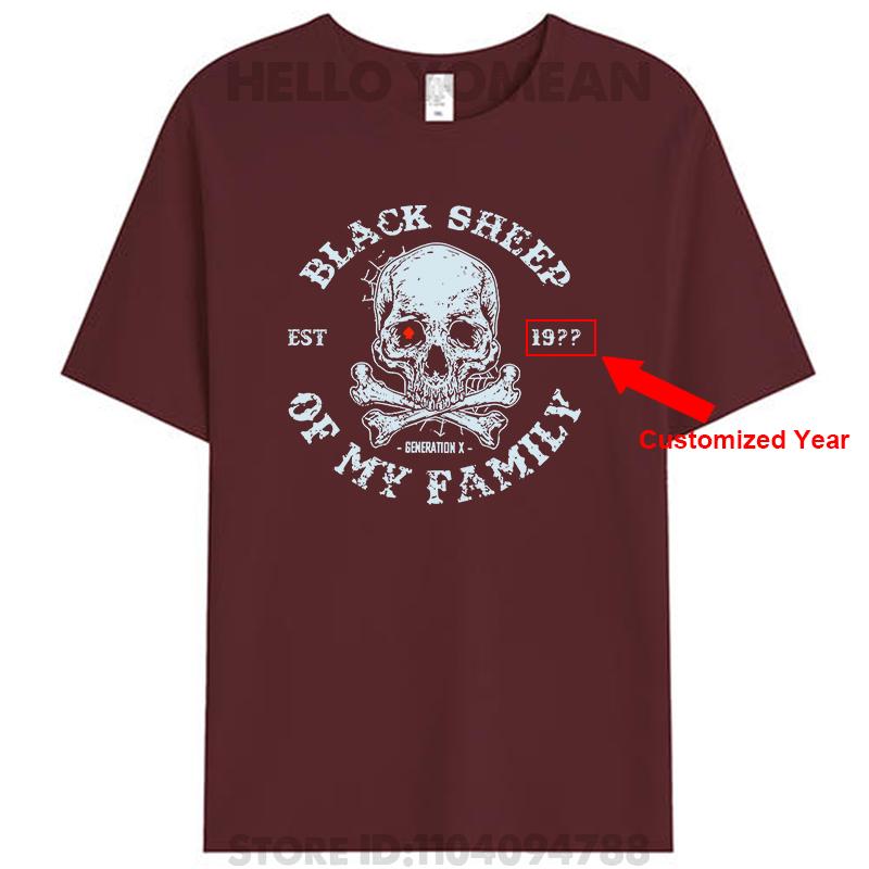 Gen X Est 19?? Customized Birth Year Black Sheep Of My Family Personalized Women Men's Cotton T-Shirt Generation X Tee Tops Gift