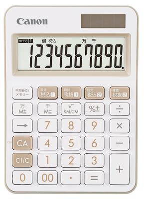 Canon Bunter Taschenrechner Mini Schreibtisch Doppelte Steuer Antibakteriell LS-105WUC-IV, 10-stellig, Größe, Funktion,