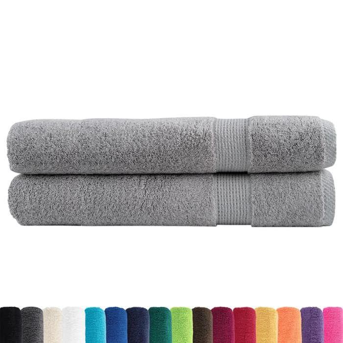 VidaXL Serviettes de Qualité Supérieure 2 pcs, Serviettes de Douche, Draps de Bain, Serviettes d'Invité de Salle de Bain, 137317