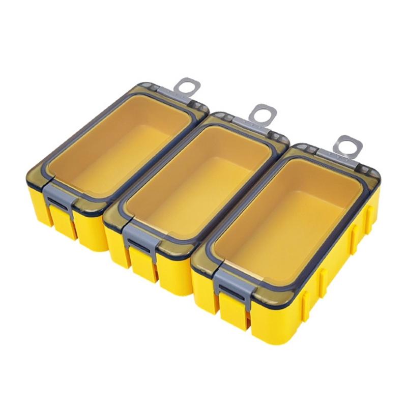 3Pcs Portable Tackle Box Organizers Waterproofs Sea Fishing Tackle Box Lure Tool Case Luminously Fishing Accessory Box жёлтый