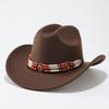 European, American and Western cowboy hats, fashionable and simple woolen top hats, retro chains, ethnic style men's and women's jazz hats