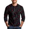 Men's Halloween Print Raglan Dralan Three-quarter Sleeve Casual Top