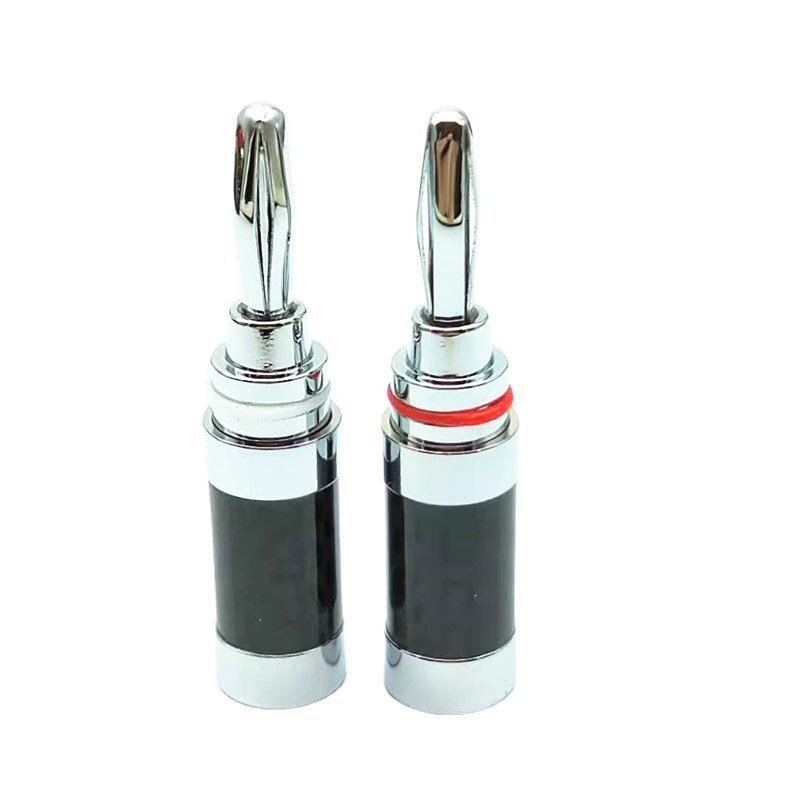 4mm Copper-Plated Carbon Fiber Solderless Audio Speaker Banana Plug Connector