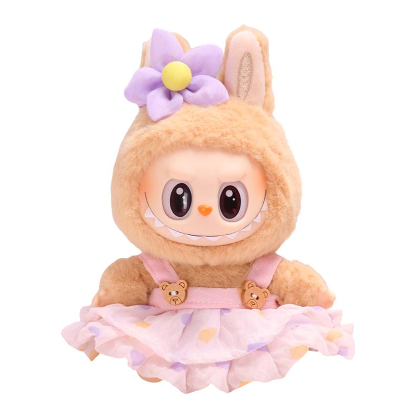 2dílná sada oblečení pro panenky Labubu, doplňky, stylová sada kawaii oblečení vhodná pro panenku Labubu o velikosti 15 cm a 17 cm