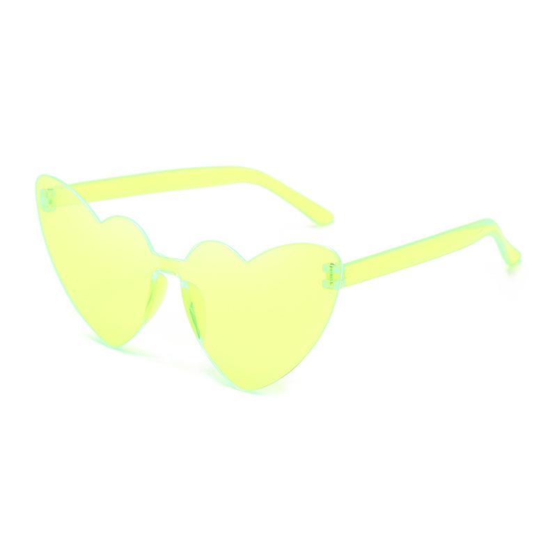 Thin peach heart sunglasses love sunglasses jelly color rimless heart type one-piece glasses candy color eyes