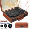 33/45/78 RPM Vintage Brown Wireless Bluetooth Ortable Suitcase Turntable Vinyl Record Phone Player Aux-in Line-out Hot 100-240V 35x25.5x12cm