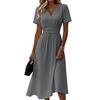 Ladies' Gradient Casual Fashion Short Sleeved V-neck Dress