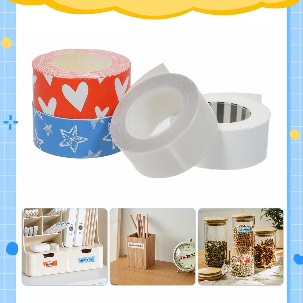 Label Tape 1 Roll Thermal Label Skicker Compatible with King Jim TEPRA LR5C Labeler Cute Thermal Paper Print Tape 15mm*4m Transparent