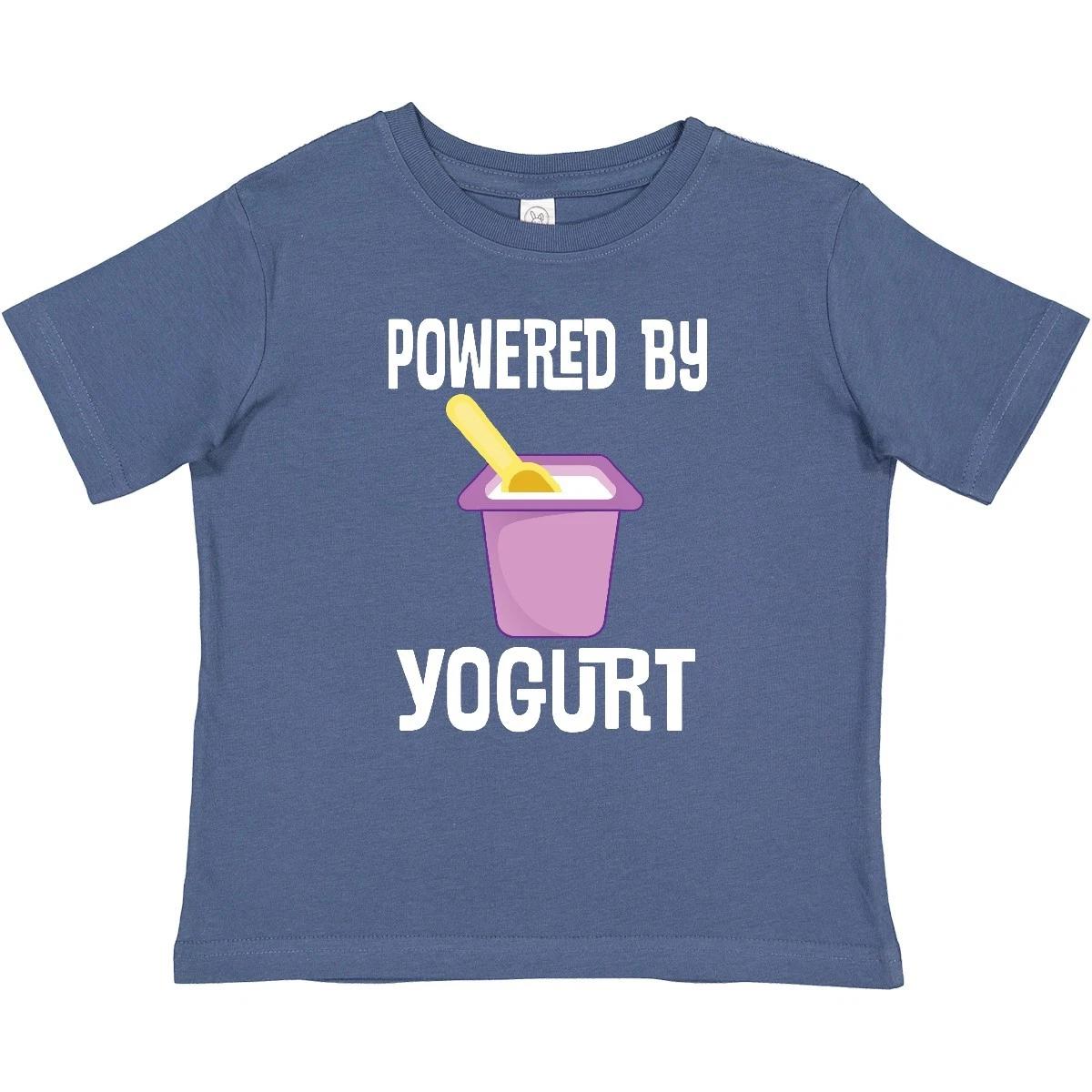 Inktastic Powered By Yogurt Health Food Baby T-Shirt Healthy Clothing Fitness 140