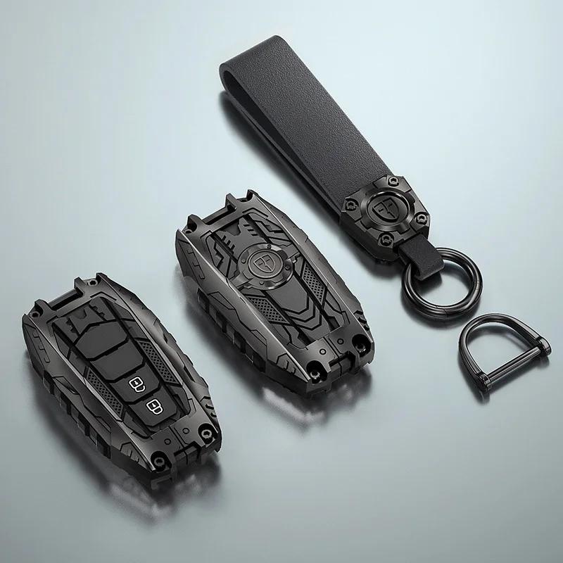 Zinc Alloy Car Key Case Full Cover Shell for Toyota Models 2/3 Buttons Compatible with CHR C-HR RAV4 Land Cruiser Prius Camry Co