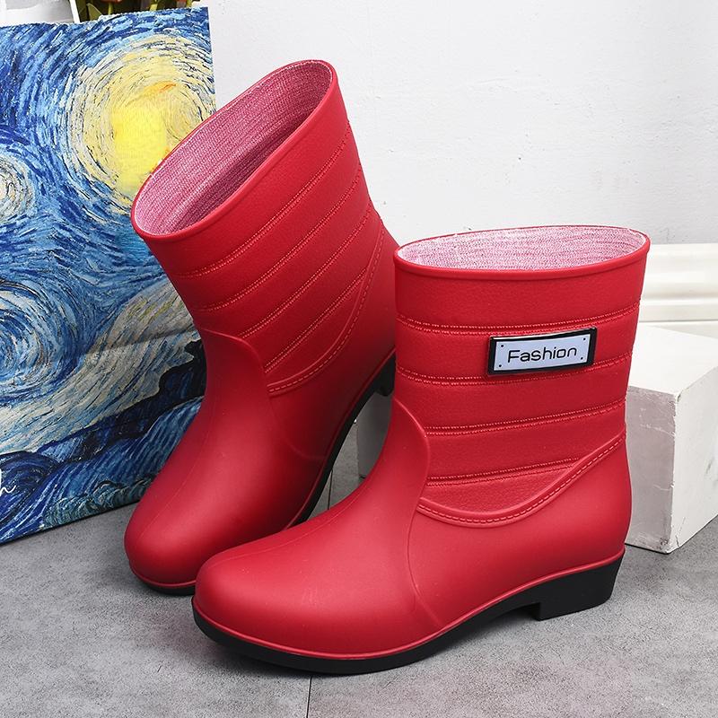 Fashion Rubber Boots for Women Rain Shoes Comfort Slip-on Waterproof Galoshes Woman Garden Water Shoes Rubber Rain Boots Botas De Lluvia