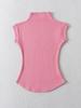 Women Summer Sexy Half Turtleneck Sleeveless T-Shirts Tops Solid Slim Fit Pullovers Causal Tees Shirts Female Streetwear Basics Tees