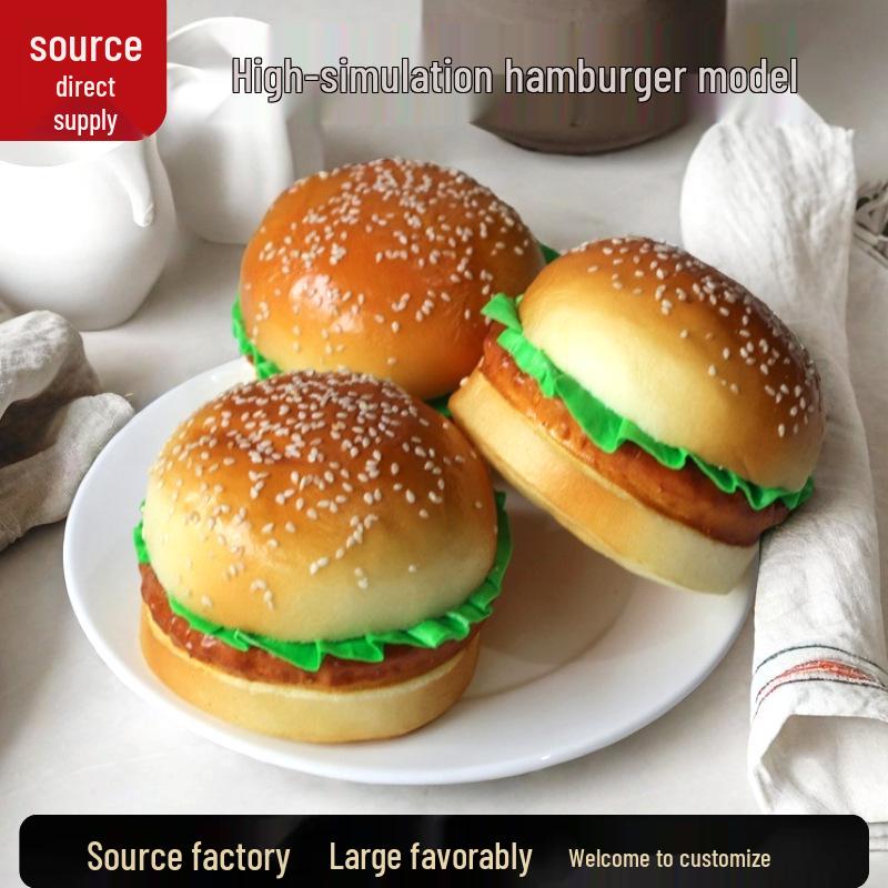 Simulation Hamburger Model Toy: Fake Bread for Display In Hotels, Restaurants, and Photography.