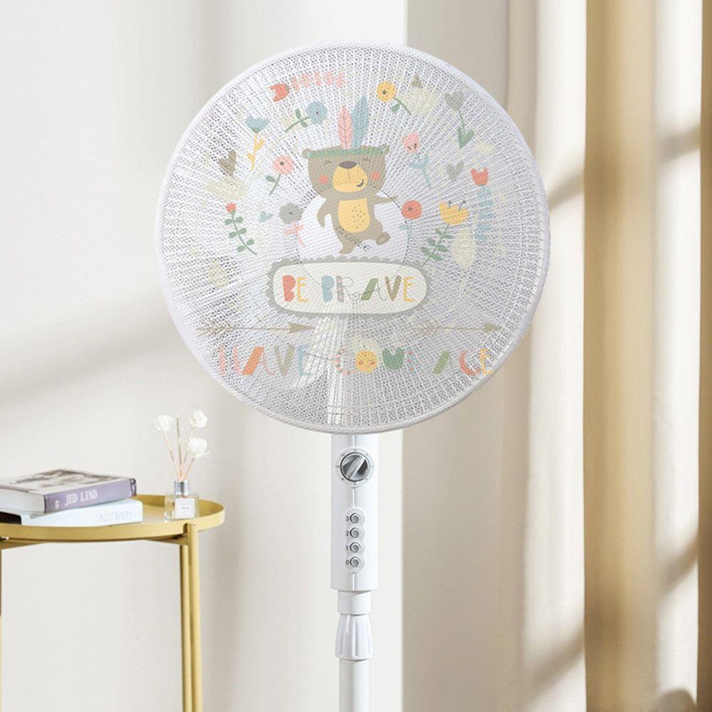 Breathable Fan Safety Protective Mesh Cartoon Mesh Fan Cover Cute Electric Fan Cover  Summer