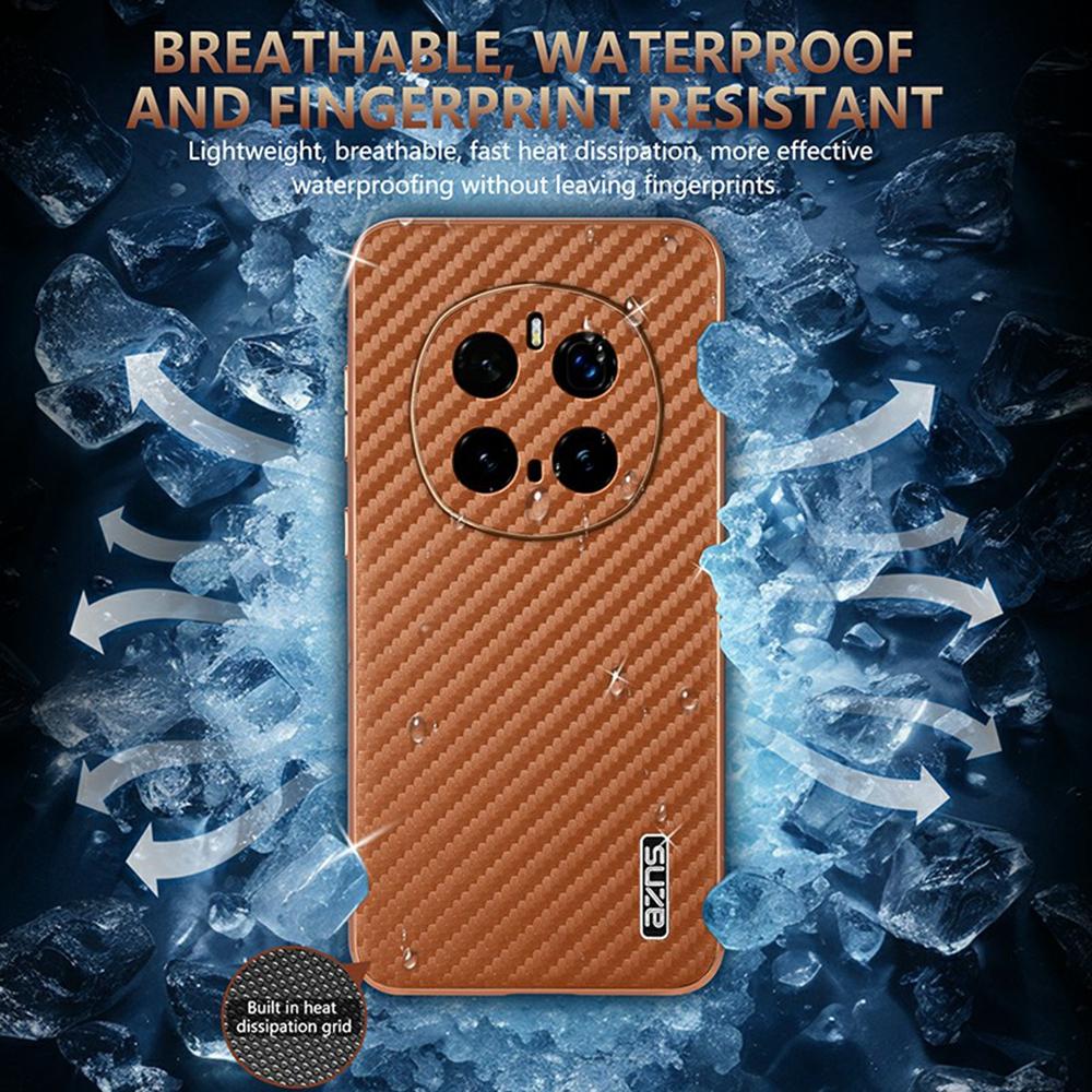 AZNS For Honor Magic7 Pro 5G Case Electroplating Carbon Fiber Texture PU+TPU Phone Cover