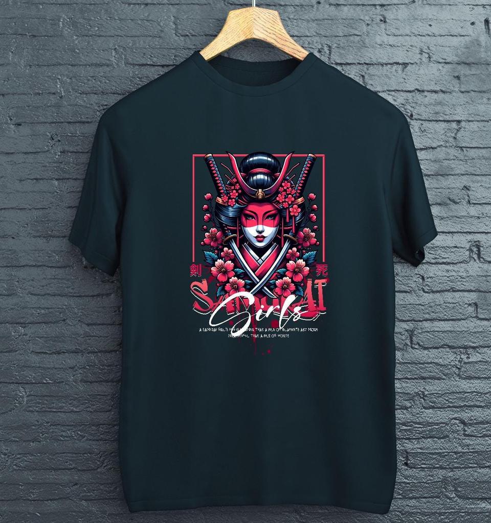 Graphic Streetwear T-Shirt Samurai Girls Design Asian Style Urban Women's Short Sleeve T-Shirts Gift For Her and Mom Women's Apparel