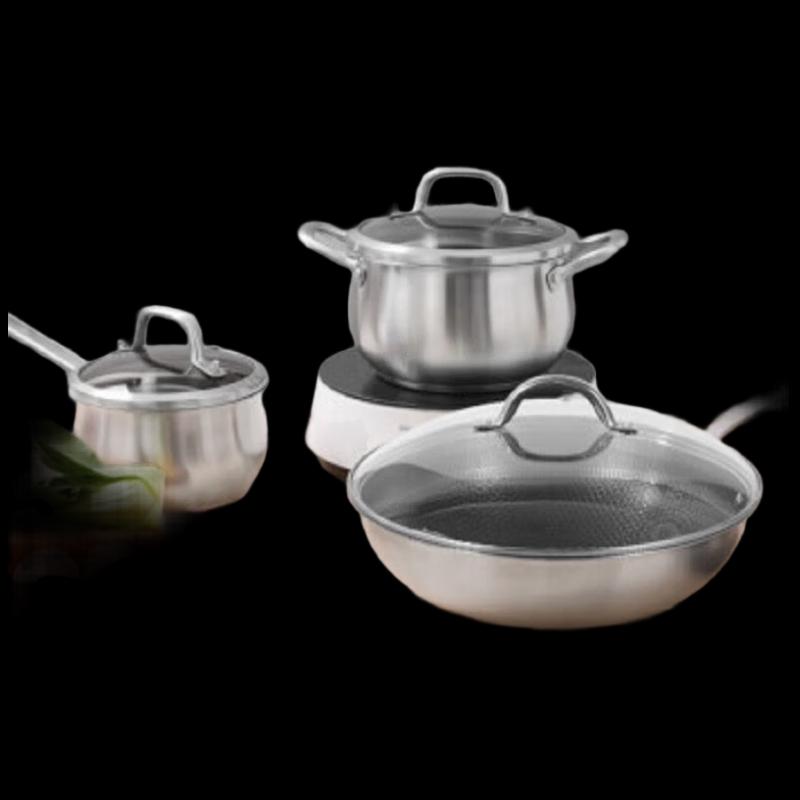 Kangbach Platinum Series 3-Piece Stainless Steel Cookware Set