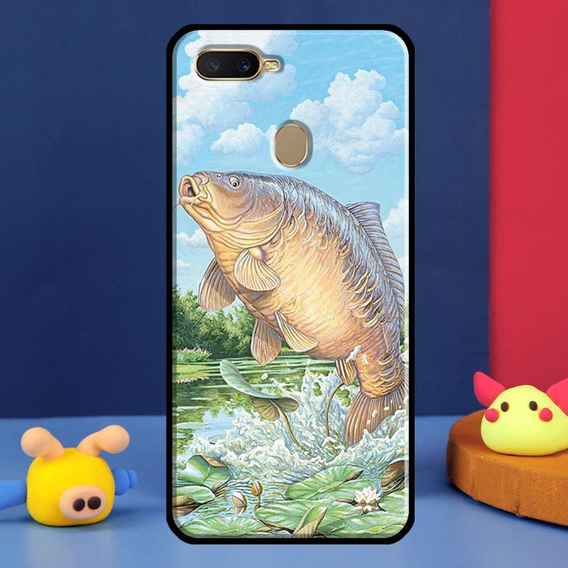 Carp Fish Fishing Case For Oppo A16 A76 A96 A58 A78 A98 A5 A9 A91 A15 A17 A77 A52 A72 A74 A94 A54S A57S Cover