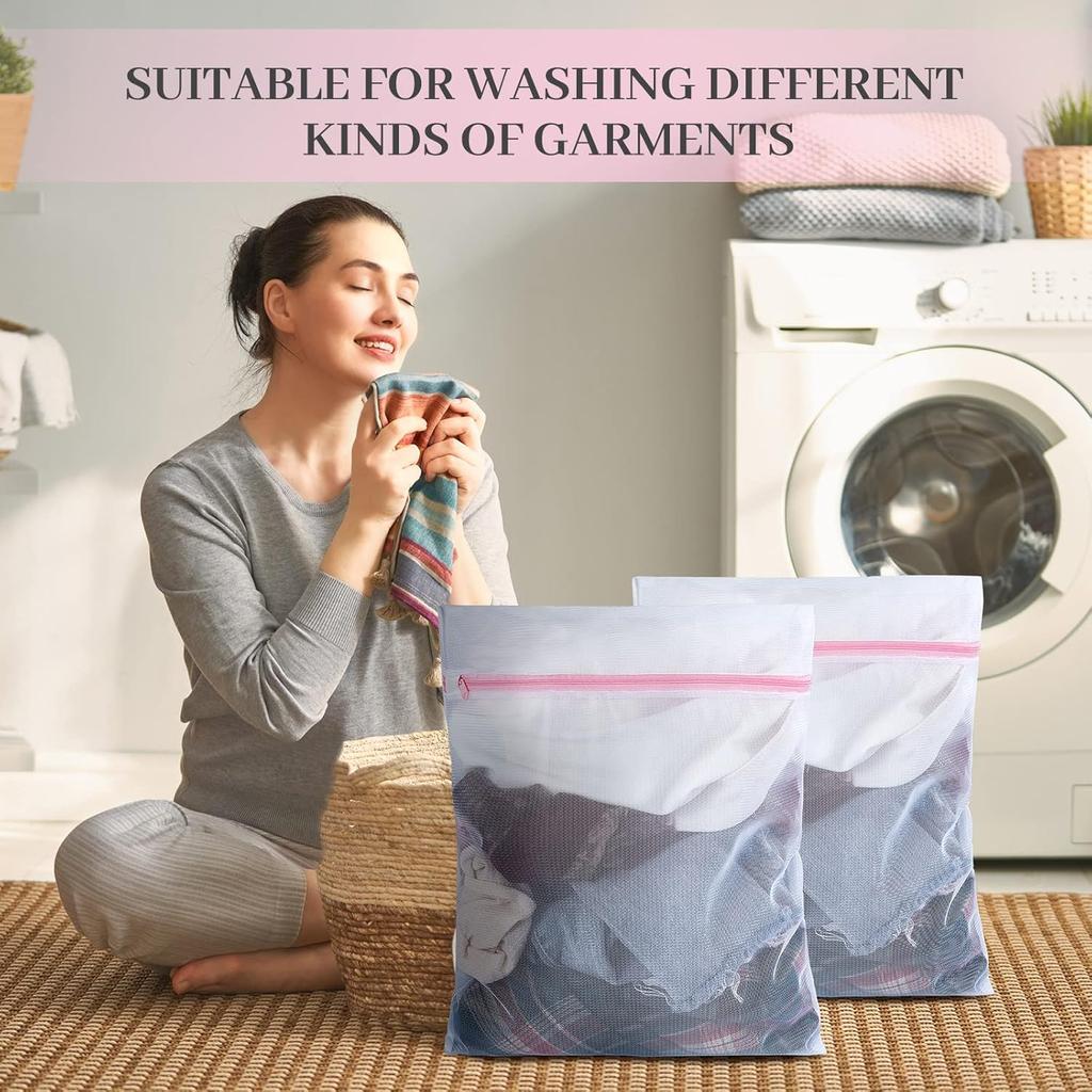 Nuenen 36 Pieces Mesh Laundry Bags Fine Mesh Wash Bags with Zipper Machine Washable Lingerie Bags for Washing Delicates Clothes Garment Underwear