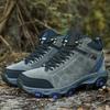 Men's High-Top Leather and Fur Hiking Boots - Warm, Non-Slip, Winter-Ready