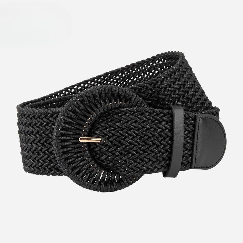 

Высококлассный Трендовый Плетеный Широкий Пояс в Стиле Маленького Аромата для Женского Платья, Богемный Этнический Пояс-Кушак