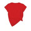 T-Shirt - Black Casual Short Sleeve Tee with Red & White Text, Soft & Comfortable for Casual Attire, Allseason Apparel