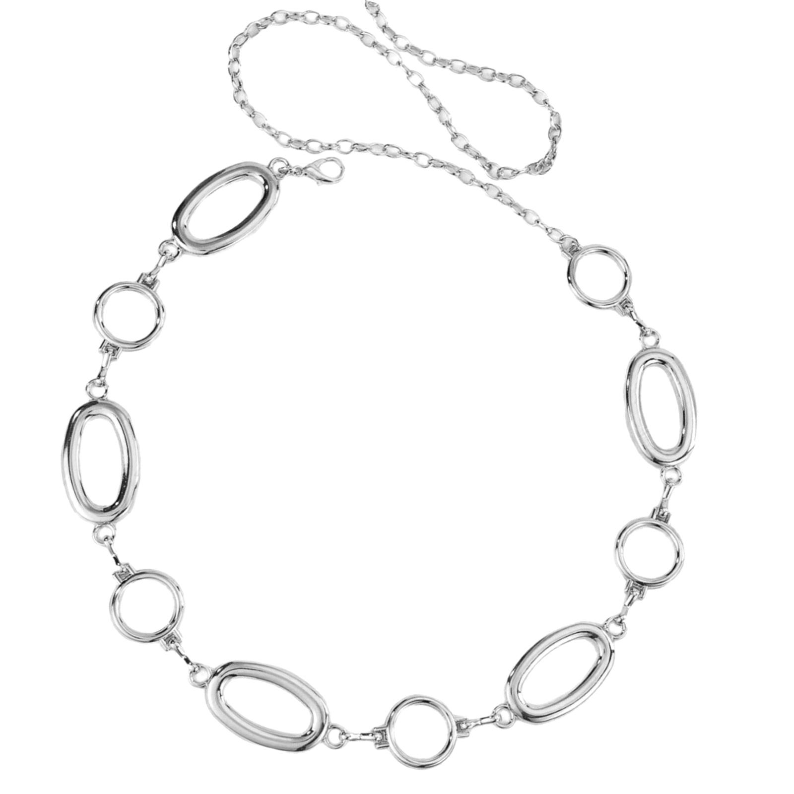 

Round Design Metallic Waist Chain Belt For Office Women Daily Wear Suitable For Casual And Formal Event Waist Decors срібний