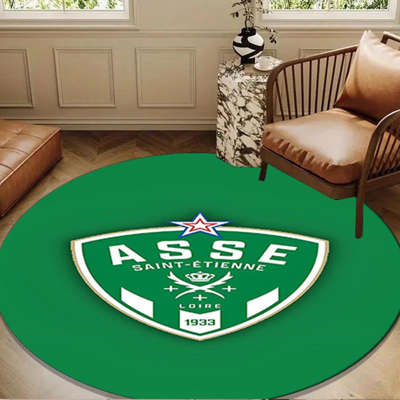 Asse Saint-etienne Crest Round mat Home Decor, Chair rug For livingroom,Bedroom, doormat home decor Birthday Gift Christmas Gifts