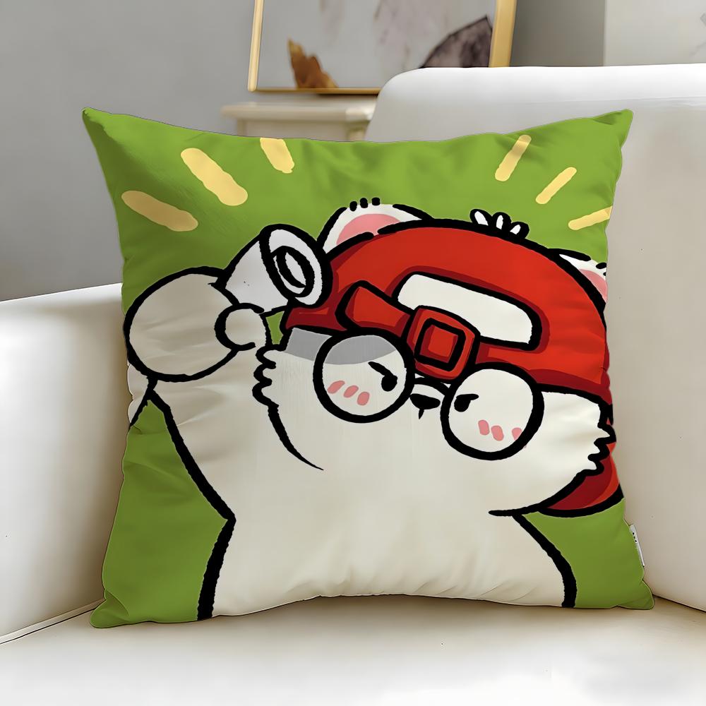 Sticker Cute Bear Stickers Cushion Cover Soft & Easy-Wash Pillow Case – Versatile For Couch, Bed, Travel And Office