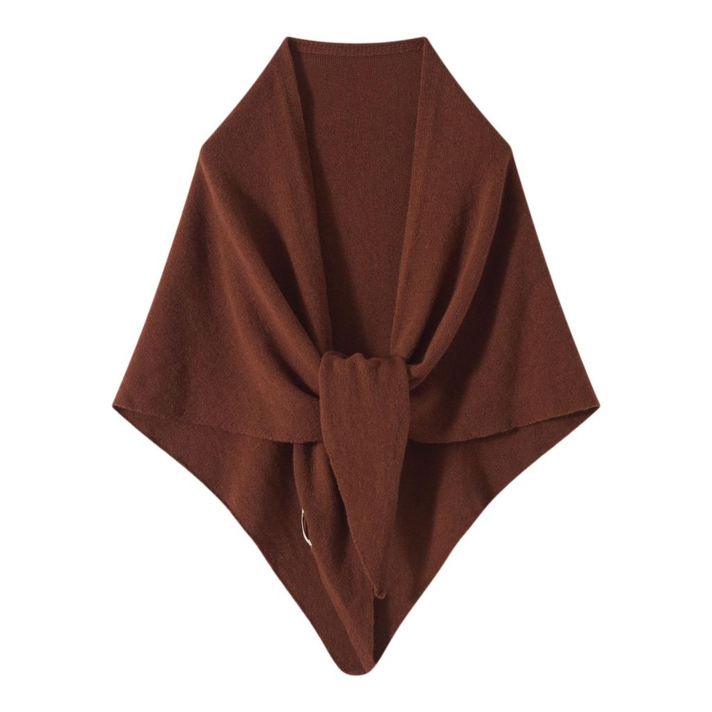 100% Wool Triangle Scarf Shawl Women Winter Warm Knitted Wrap Neck Scarf Oversized Soft Pashmina for Cold Weather Outdoor [75x187cm]